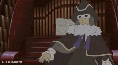 A Cartoon Character Is Holding A Sword In His Hand GIF
