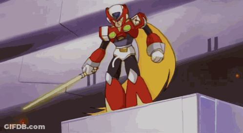 A Cartoon Character Is Holding A Sword In His Hand GIF