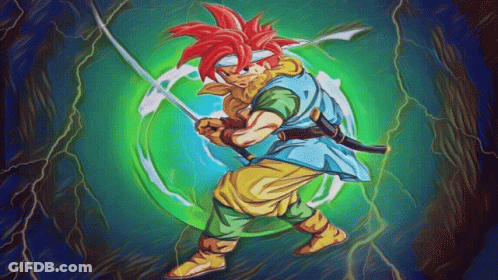 A Cartoon Character Is Holding A Sword In His Hand GIF
