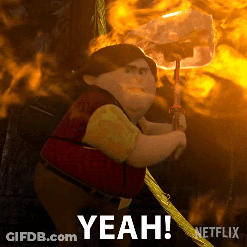 A Cartoon Character Is Holding A Torch And Says Yeah Netflix GIF