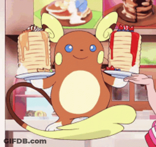 Cartoon Holding Pancakes Smiling GIF