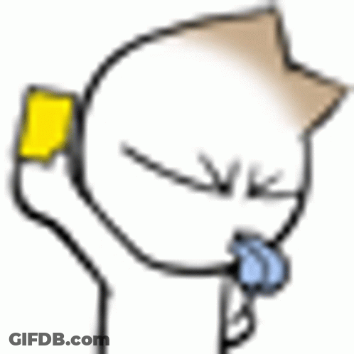 A Cartoon Character Is Holding A Yellow Card In His Hand And Licking His Lips . GIF