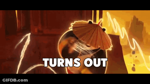 A Cartoon Character Is Holding An Umbrella And The Words Turns Out Are Above Him . GIF