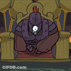 A Cartoon Character Is Holding Two Knives In His Hands And Giving A Thumbs Up GIF
