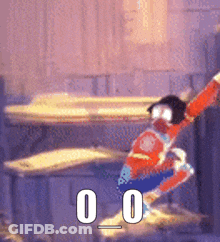 Cartoon Jumping With 00 Below GIF