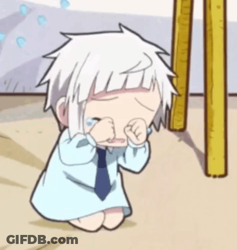 Cartoon Character Kneeling And Crying GIF