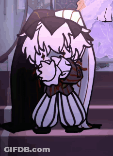 A Cartoon Character Is Kneeling Down With His Hands Covering His Face . GIF
