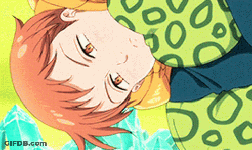 A Cartoon Character Is Laying Down With A Leopard Print Shirt GIF