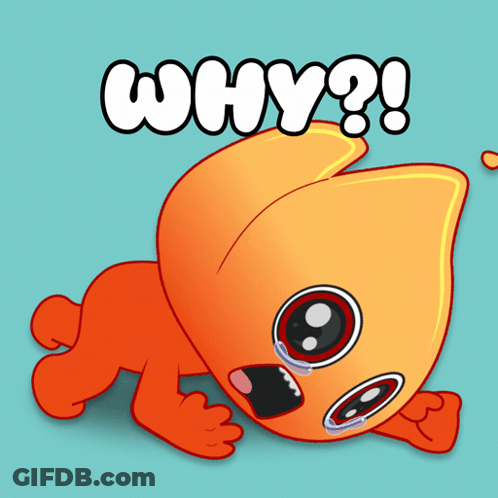 A Cartoon Character Is Laying Down With The Words Why Written Above It GIF