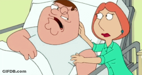 Cartoon Laying In Hospital Bed With Nurse GIF