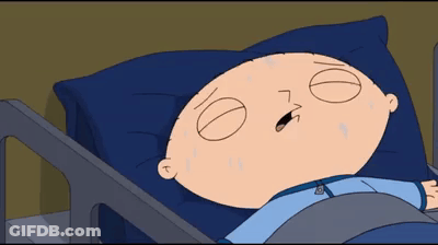 A Cartoon Character Is Laying In A Hospital Bed With A Pillow GIF