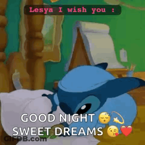 A Cartoon Character Is Laying On A Bed And Wishing Someone A Good Night And Sweet Dreams . GIF