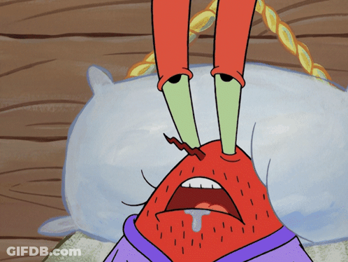 A Cartoon Character Is Laying On A Bed With A Pillow GIF
