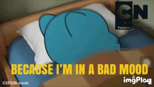 Cartoon Laying On Bed Because I'm In A Bad Mood GIF