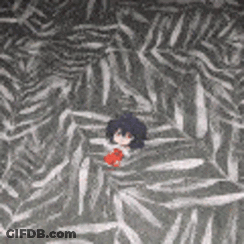 A Cartoon Character Is Laying On A Carpet With A Zebra Print . GIF