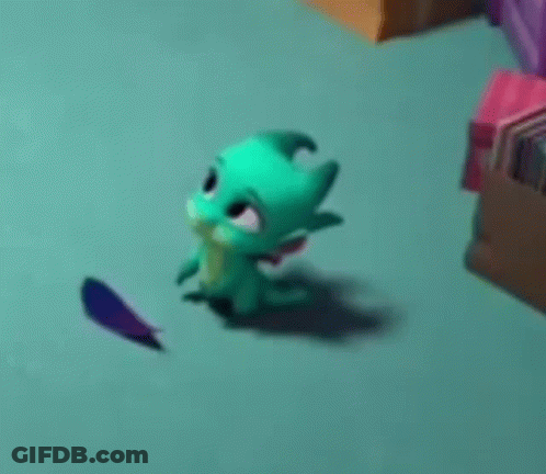 A Cartoon Character Is Laying On The Floor With A Shadow On The Floor . GIF