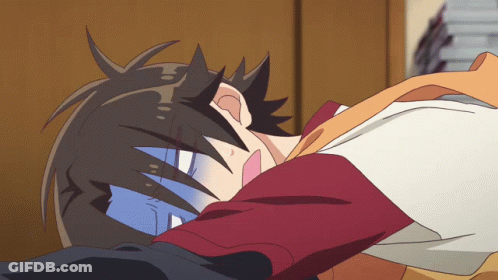 A Cartoon Character Is Laying On The Floor With His Head On His Arm GIF