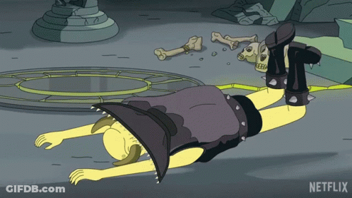 A Cartoon Character Is Laying On The Ground With A Netflix Logo Visible GIF