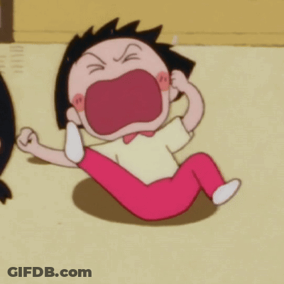 A Cartoon Character Is Laying On The Ground With His Mouth Open GIF