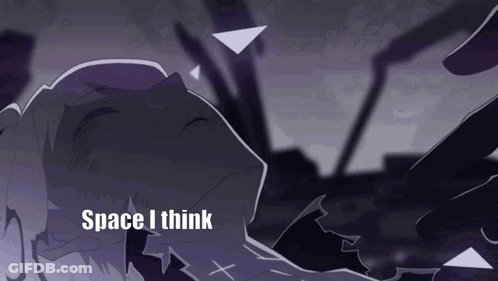 A Cartoon Character Is Laying On The Ground With The Words Space I Think Below Him GIF