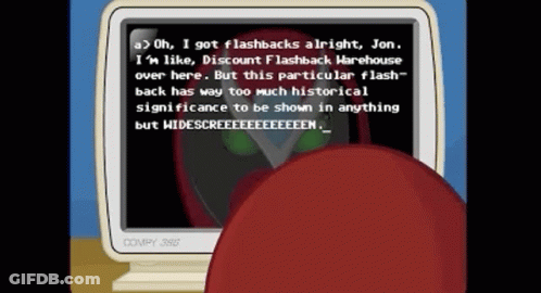 A Cartoon Character Is Looking At A Computer Monitor With A Message On It GIF