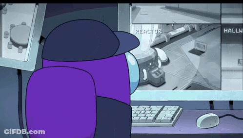 A Cartoon Character Is Looking At A Computer Screen With The Word Reactor On It GIF