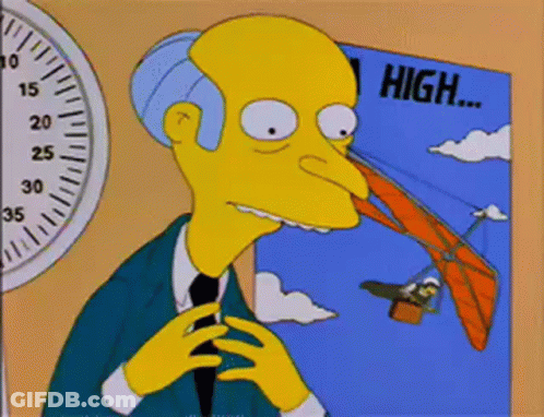 A Cartoon Character Is Looking At A Poster That Says High GIF