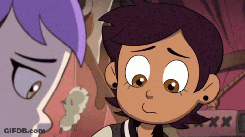 A Cartoon Character Is Looking At Another Cartoon Character With A Sign That Says Xxx In The Background GIF