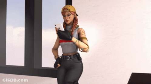 A Cartoon Character Is Looking At Her Phone GIF