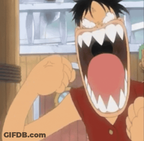 A Cartoon Character Is Making A Face With His Mouth Wide Open GIF