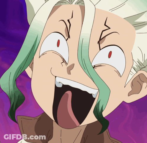 A Cartoon Character Is Making A Funny Face With His Mouth Open GIF