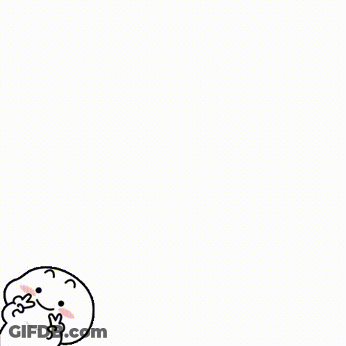 A Cartoon Character Is Making A Peace Sign With His Hands . GIF