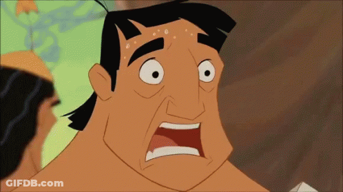 A Cartoon Character Is Making A Surprised Face GIF