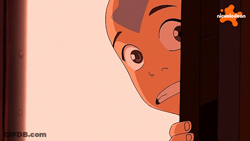 A Cartoon Character Is Peeking Out From Behind A Door With A Nickelodeon Logo In The Corner GIF