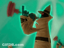 A Cartoon Character Is Playing A Trumpet In A Video Game While Holding A Gun . GIF