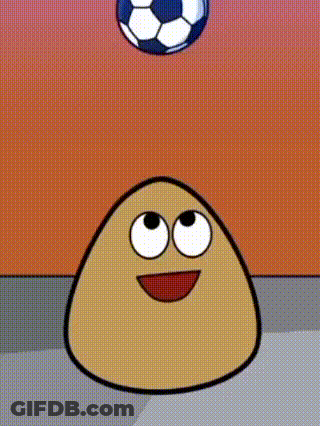 A Cartoon Character Is Playing Soccer With A Soccer Ball On Its Head . GIF