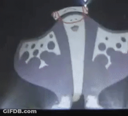 A Cartoon Character Is Projected On A Wall . GIF