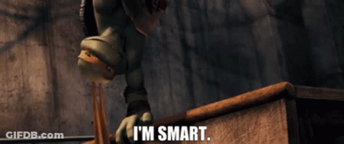 A Cartoon Character Is Riding A Skateboard And Saying I 'M Smart . GIF