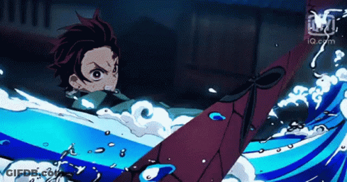 A Cartoon Character Is Riding A Wave In A Boat . GIF