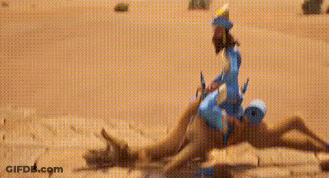 A Cartoon Character Is Riding On The Back Of A Camel . GIF