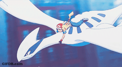 A Cartoon Character Is Riding On The Back Of A Giant White Dragon GIF