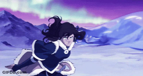 A Cartoon Character Is Running In The Snow GIF