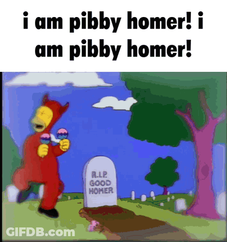 A Cartoon Character Is Running Towards A Grave That Says Rip Good Homer GIF