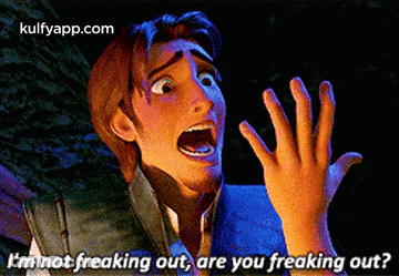 A Cartoon Character Is Saying I 'M Not Freaking Out , Are You Freaking Out ? GIF
