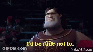 A Cartoon Character Is Saying " It 'D Be Rude Not To " GIF