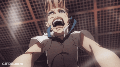 A Cartoon Character Is Screaming And Looking Up At The Sky GIF