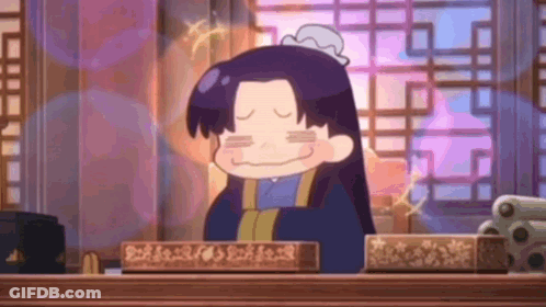 Cartoon Girl Sitting At Desk GIF