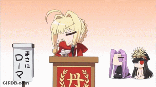 A Cartoon Character Is Sitting At A Podium With A Sign That Says `` Rome '' On It . GIF