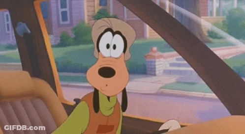 A Cartoon Character Is Sitting In A Car And Looking Out The Window . GIF