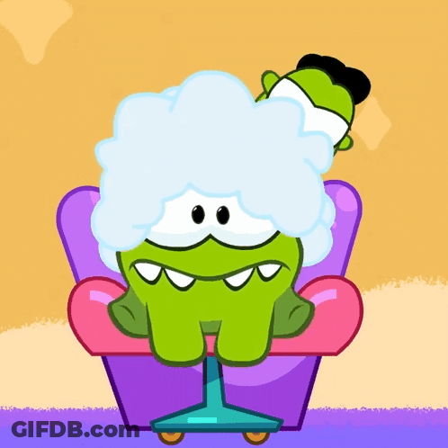 A Cartoon Character Is Sitting In A Chair With A Monster On Top Of It GIF